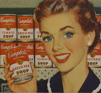 A vintage print magazine ad for Campbells soup. Are ads coming to ebooks?